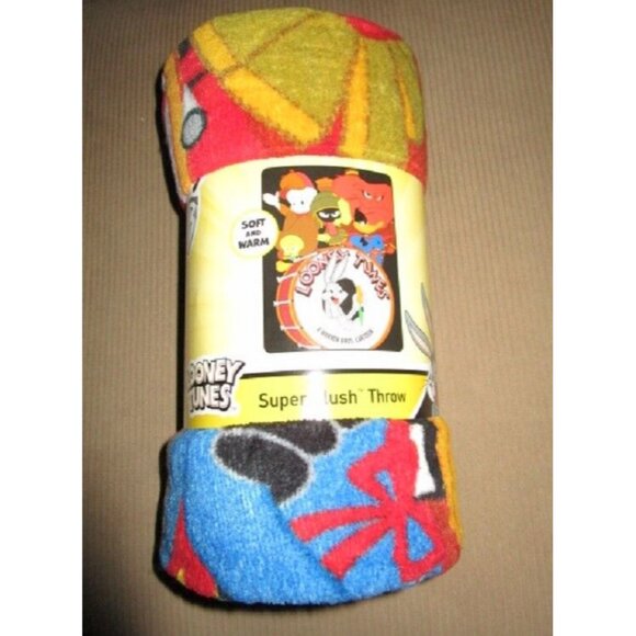 New Looney Tunes Bugs Bunny Plush Fleece Throw GIFT Blanket Cartoon Daffy Tweety - Picture 4 of 4